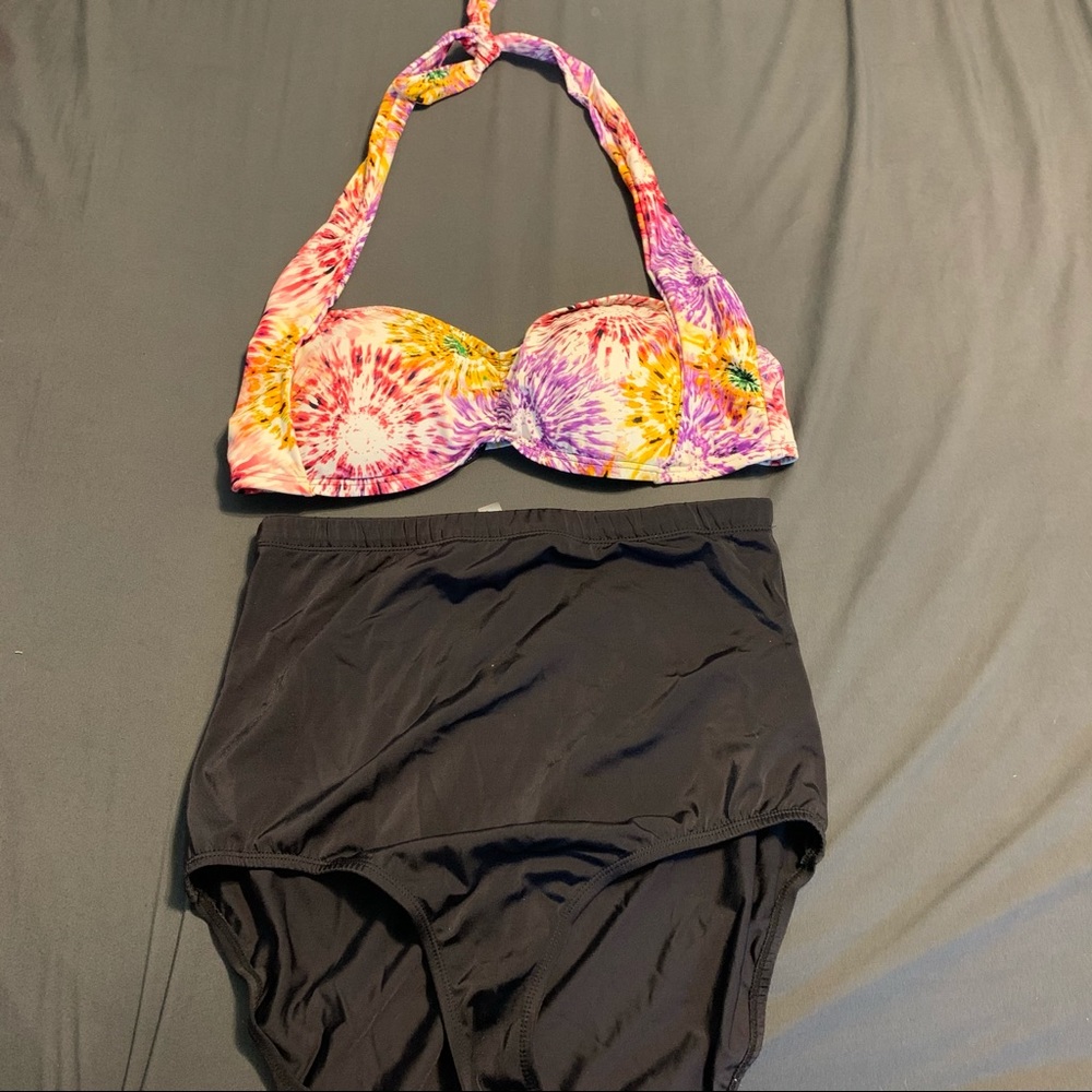 Swimsuits For All Tie Dye Halter Bikini Sz 14